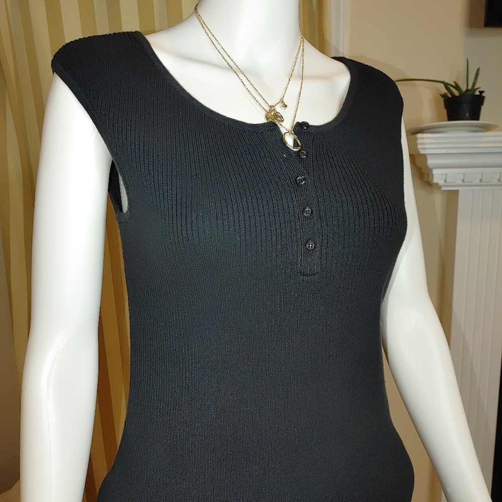 Rafaella Black Ribbed Top - Picture 2 of 5